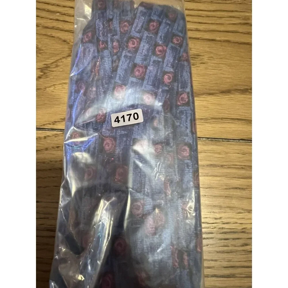 Men’s 100% silk CHARLESTON blue/burgundy/black tie‎ Made In Italy